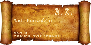 Madl Kurszán névjegykártya